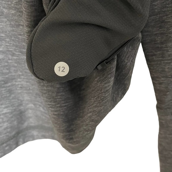 Lululemon Race Your Pace 1/2 Zip Pullover Top 12 Grey Neon Yellow Long Sleeves - Picture 2 of 6